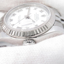 将图像加载到图库查看器中，ROLEX Datejust W26mm Stainless Steel K18WG White Dial179174
