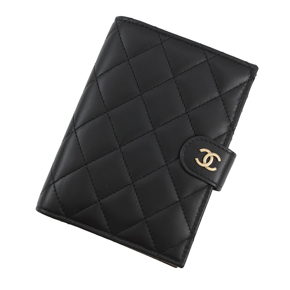 CHANEL passport case BlackAP3791 Lambskin