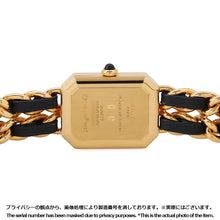 将图像加载到图库查看器中，CHANEL Premiere M H26ｍｍ×W20mm Gold Plated Leather Black DialH0001

