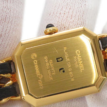 将图像加载到图库查看器中，CHANEL Premiere M H26ｍｍ×W20mm Gold Plated Leather Black DialH0001
