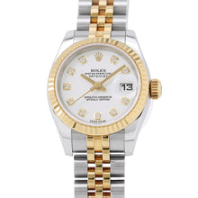 将图像加载到图库查看器中，ROLEX Datejust W26mm Stainless Steel K18YG White Dial179173G

