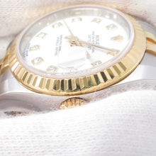 将图像加载到图库查看器中，ROLEX Datejust W26mm Stainless Steel K18YG White Dial179173G
