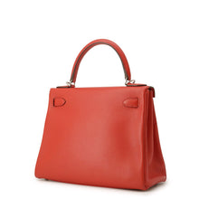 Load image into Gallery viewer, HERMES Kelly Retourne Rouge Coeur/Rouge Grenat Evercolor Size 28
