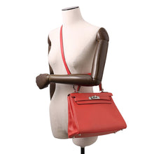 Load image into Gallery viewer, HERMES Kelly Retourne Rouge Coeur/Rouge Grenat Evercolor Size 28
