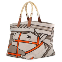将图像加载到图库查看器中，HERMES Steeple Tote Bag Beige/Fauve Toile H Barenia Leather Size 31
