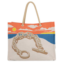 Load image into Gallery viewer, HERMES Escale à la Plage Beach Bag Ashie/Multicolor Toile H
