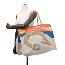 Load image into Gallery viewer, HERMES Escale à la Plage Beach Bag Ashie/Multicolor Toile H
