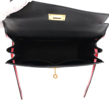 Load image into Gallery viewer, HERMES Kelly Sellier Rose Azalee/Black Epsom Size 28
