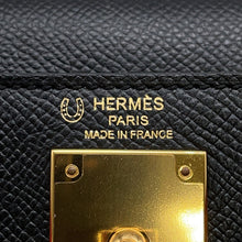 将图像加载到图库查看器中，HERMES Kelly Sellier Rose Azalee/Black Epsom Size 28
