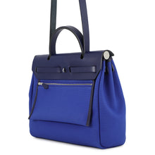 Load image into Gallery viewer, HERMES Herbag zip Blue Electric/Blue Saphir Toile H Vache Hunter Leather Size PM
