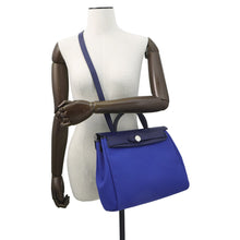 Load image into Gallery viewer, HERMES Herbag zip Blue Electric/Blue Saphir Toile H Vache Hunter Leather Size PM
