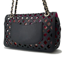 将图像加载到图库查看器中，CHANEL Punching Chain Shoulder Bag Black/PinkAS2376 Calf Leather Size 25
