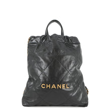 Load image into Gallery viewer, CHANEL CHANEL22 Backpack BlackAS3859 Shiny Calf Leather Size Small
