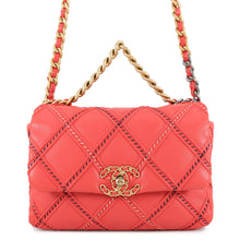 将图像加载到图库查看器中，CHANEL CHANEL19 Chain Shoulder Bag RedAS1160 Lambskin
