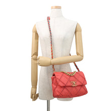 将图像加载到图库查看器中，CHANEL CHANEL19 Chain Shoulder Bag RedAS1160 Lambskin
