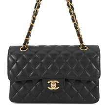 Load image into Gallery viewer, CHANEL Matelasse Double Flap Chain Shoulder Bag BlackA01113 Caviar Leather Size 23
