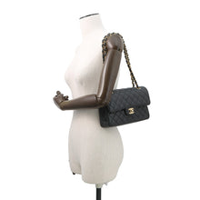 Load image into Gallery viewer, CHANEL Matelasse Double Flap Chain Shoulder Bag BlackA01113 Caviar Leather Size 23
