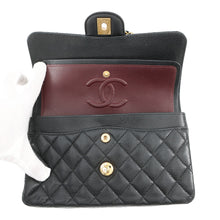 Load image into Gallery viewer, CHANEL Matelasse Double Flap Chain Shoulder Bag BlackA01113 Caviar Leather Size 23

