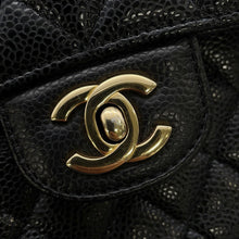 Load image into Gallery viewer, CHANEL Matelasse Double Flap Chain Shoulder Bag BlackA01113 Caviar Leather Size 23
