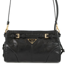 将图像加载到图库查看器中，PRADA Bonnie Shoulder Bag Black1BH215 Leather Size Small
