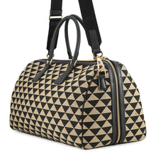 Load image into Gallery viewer, PRADA Symbol EmbroideryFabric Travel Bag Beige/Black2VC034 Canvas Saffiano LeatherLeather
