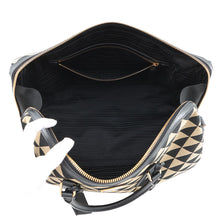 Load image into Gallery viewer, PRADA Symbol EmbroideryFabric Travel Bag Beige/Black2VC034 Canvas Saffiano LeatherLeather
