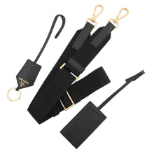 Load image into Gallery viewer, PRADA Symbol EmbroideryFabric Travel Bag Beige/Black2VC034 Canvas Saffiano LeatherLeather
