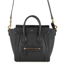 Load image into Gallery viewer, CELINE Luggage Shopper Tote Black168243 Leather Size Nano
