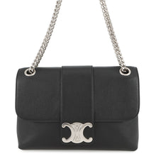 将图像加载到图库查看器中，CELINE Victoire Chain Shoulder Bag Black115853 Calf Leather Size Medium
