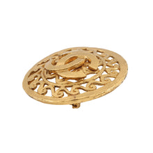 将图像加载到图库查看器中，CHANEL CC Logo Brooch Gold Gold Plated
