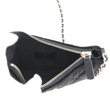 将图像加载到图库查看器中，CHANEL Half Moon ChainShoulder Bag Black Velour
