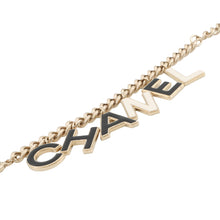 将图像加载到图库查看器中，CHANEL Logo Bracelet Gold/BlackAB8724 Gold Plated
