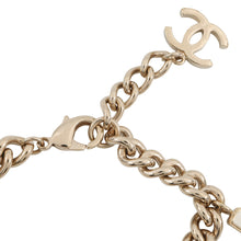 将图像加载到图库查看器中，CHANEL Logo Bracelet Gold/BlackAB8724 Gold Plated
