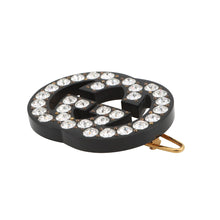 将图像加载到图库查看器中，GUCCI logo hair clip Black627917 Plastic Rhinestone

