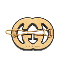 将图像加载到图库查看器中，GUCCI logo hair clip Black627917 Plastic Rhinestone
