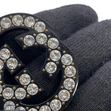 将图像加载到图库查看器中，GUCCI logo hair clip Black627917 Plastic Rhinestone
