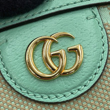 将图像加载到图库查看器中，GUCCI Jumbo GG Ophidia Shoulder Bag Mint Green/Beige499621 Leather Canvas
