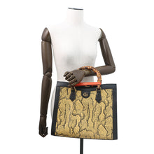 将图像加载到图库查看器中，GUCCI Diana Tote Bag Black/Beige678842 Leather Size Large
