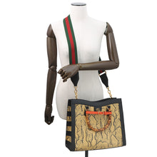 将图像加载到图库查看器中，GUCCI Diana Tote Bag Black/Beige678842 Leather Size Large

