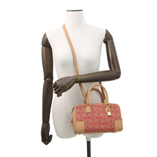 将图像加载到图库查看器中，LOEWE Amazona Anagram Warm Desert/RedA039N07X03 Calf Leather Canvas Size 23
