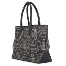 将图像加载到图库查看器中，Berluti Calligraphy Tote Bag Green/Navy Leather Canvas
