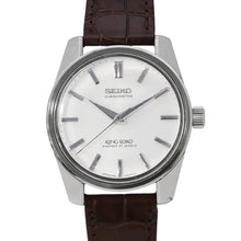 将图像加载到图库查看器中，SEIKO King Seiko Chronometer W36mm Stainless Steel Leather Silver Dial4420-9990
