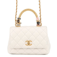 将图像加载到图库查看器中，CHANEL Matelasse Coco Handle Top Handle 2-Way Handbag 2025 Model with Matelasse Design Accessories WhiteAS2215 Lambskin Size XXS

