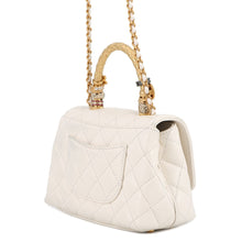 将图像加载到图库查看器中，CHANEL Matelasse Coco Handle Top Handle 2-Way Handbag 2025 Model with Matelasse Design Accessories WhiteAS2215 Lambskin Size XXS
