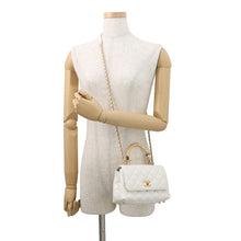将图像加载到图库查看器中，CHANEL Matelasse Coco Handle Top Handle 2-Way Handbag 2025 Model with Matelasse Design Accessories WhiteAS2215 Lambskin Size XXS

