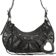 将图像加载到图库查看器中，BALENCIAGA Luca Goal Shoulder Bag Black671307 Leather Size Small
