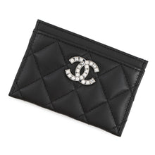 Load image into Gallery viewer, CHANEL Matelasse Card Case BlackAP3990 Lambskin/Rhinestone
