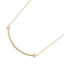 将图像加载到图库查看器中，TIFFANY&amp;Co. T Smile Necklace Size Small60011679 18K Yellow Gold
