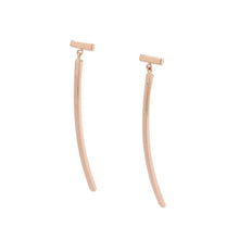 将图像加载到图库查看器中，TIFFANY&amp;Co. T-Wire Bar Earrings62271876 18K Pink Gold

