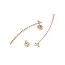 将图像加载到图库查看器中，TIFFANY&amp;Co. T-Wire Bar Earrings62271876 18K Pink Gold
